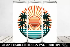 Retro Tropical Sun Vector Art. 20 oz Tumbler Design Product Image 2