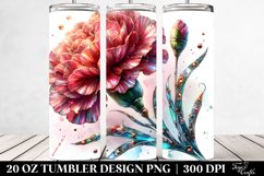 20 Oz Tumbler Sublimation | Watercolor Carnation Product Image 2