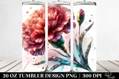 20 Oz Tumbler Sublimation | Watercolor Carnation Product Image 2
