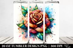 Abstract Stained Camellia Wooden | 20 oz Tumbler Product Image 2