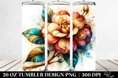 Abstract Stained Camellia Wooden | 20 oz Tumbler Product Image 2