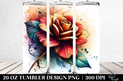 Abstract Stained Camellia Wooden | 20 oz Tumbler Product Image 2