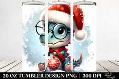 Cool Dinosaur with es, Transparent 20 Oz Tumbler Product Image 2