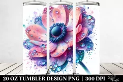 Detailed Pastel Glossy Anemone | 20 oz Tumbler Product Image 2
