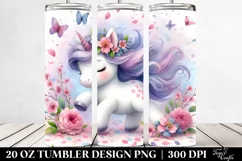 Cute Baby Unicorn Tumbling with Spring Petals | 20 Oz Product Image 2