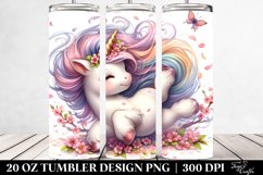 Cute Baby Unicorn Tumbling with Spring Petals | 20 Oz Product Image 2