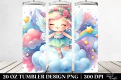 Cute Fairy Bouncing on Cloud Puff | 20 Oz Tumbler Product Image 2