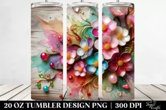 Cherry Blossom Wooden Background | 20 Oz Tumbler Product Image 2