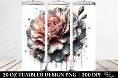 20 Oz Tumbler Sublimation | Watercolor Carnation Product Image 2