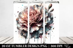20 Oz Tumbler Sublimation | Watercolor Carnation Product Image 2