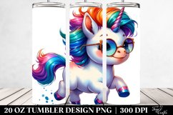 Cute Baby Unicorn Vibrant Drawing 20 oz Tumbler Product Image 2