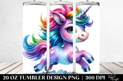 Cute Baby Unicorn Vibrant Drawing 20 oz Tumbler Product Image 2