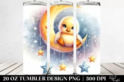 Digital Retro Cute Baby Duck | 20 oz Tumbler Product Image 2