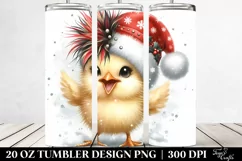 Cute Baby Chicken with Santa Hat, Transparent 20 Oz Tumbler Product Image 2
