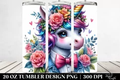 Cute Unicorn with Floral Wreath Clipart Product Image 2