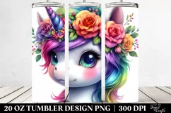 Cute Unicorn with Floral Wreath Clipart Product Image 2