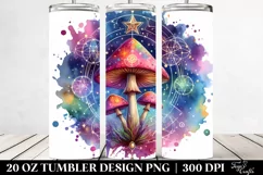 Vibrant Celestial Mushroom Clipart 20 Oz Tumbler Product Image 2