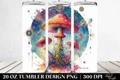 Vibrant Celestial Mushroom Clipart 20 Oz Tumbler Product Image 2