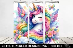 cColorful Winking Unicorn | 20 oz Tumbler Product Image 2
