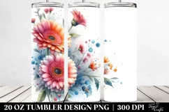 Colorful Watercolor Gerbera | 20 oz Tumbler Product Image 2