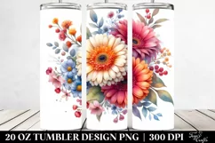 Colorful Watercolor Gerbera | 20 oz Tumbler Product Image 2