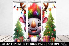 Christmas Rhino with Lights, High-Res PNG Product Image 2