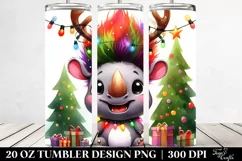 Christmas Rhino with Lights, High-Res PNG Product Image 2