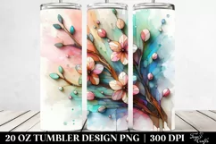 Shiny Cherry Blossom Clipart, Transparent 20 Oz Tumbler Product Image 2