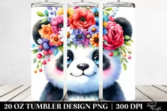 d:Cute Panda Vibrant Flower Crown | 20 oz Tumbler Product Image 2
