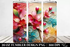 Cherry Blossom Wooden Background | 20 Oz Tumbler Product Image 2