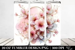 Shiny Cherry Blossom Clipart, Transparent 20 Oz Tumbler Product Image 2