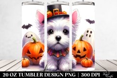 Enthusiastic West Highland White Terrier, Halloween Clipart Product Image 2
