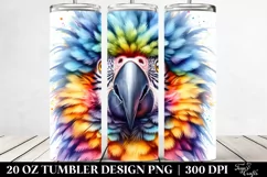 cColorful Layered Baby Macaw | 20 oz Tumbler Product Image 2