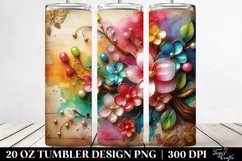 Cherry Blossom Wooden Background | 20 Oz Tumbler Product Image 2