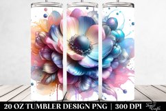 Abstract Pastel Shiny Anemone Watercolor. 20 oz Tumbler Product Image 2