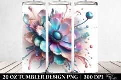 Abstract Pastel Shiny Anemone Watercolor. 20 oz Tumbler Product Image 2