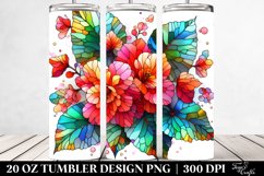 Marble Watercolor Stained Begonia|20 Oz Tumbler Product Image 2