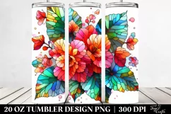 Marble Watercolor Stained Begonia|20 Oz Tumbler Product Image 2
