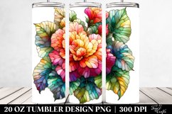 Marble Watercolor Stained Begonia|20 Oz Tumbler Product Image 2