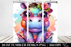 cColorful Layered Baby Hippo | 20 oz Tumbler Product Image 2