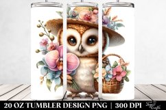 Detailed Watercolor Boho Baby Owl | 20 oz Tumbler Product Image 2