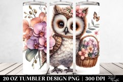 Detailed Watercolor Boho Baby Owl | 20 oz Tumbler Product Image 2