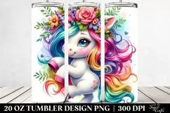 Cute Baby Unicorn Dancing 20 oz Tumbler Product Image 2