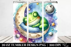 Colorful Baby Frog Sleeping on the Moon | 20 oz Tumbler Product Image 2