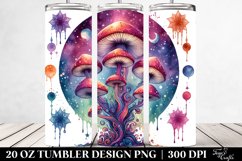 Vibrant Magical Mushroom Clipart, Transparent 20 Oz Tumbler Product Image 2