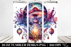 Vibrant Magical Mushroom Clipart, Transparent 20 Oz Tumbler Product Image 2