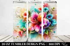 Azalea White Wooden Background | 20 Oz Tumbler Product Image 2