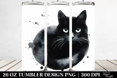 Simple Black Cat Clipart 20 Oz Tumbler Product Image 2