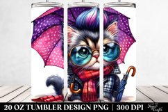 Cute Baby Cat Sitting with Umbrella 20 oz Tumbler Product Image 2
