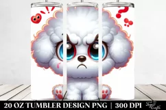 Colorful Funny Crazy Small Baby Bichon Frise PNG Product Image 2